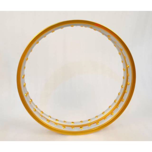 Pelek DFT THAILAND 2TONE Velg Dft Thailand Twotone Gold Silver Gold Blue 140/140 ring 17