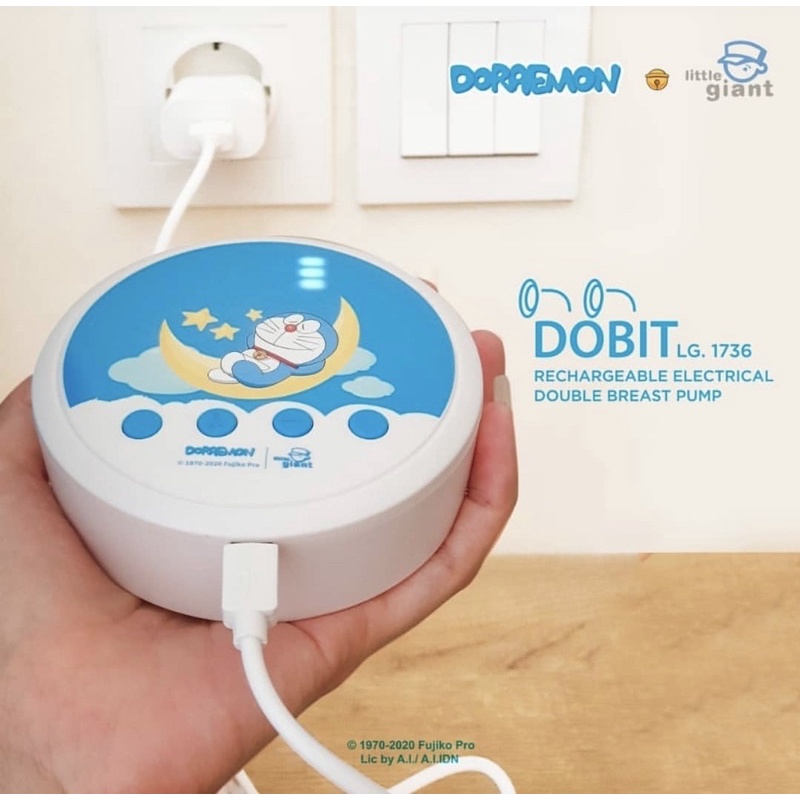 Little Giant Doraemon Dobit Rechargeable Electrical Double Breast Pump - Pompa Asi