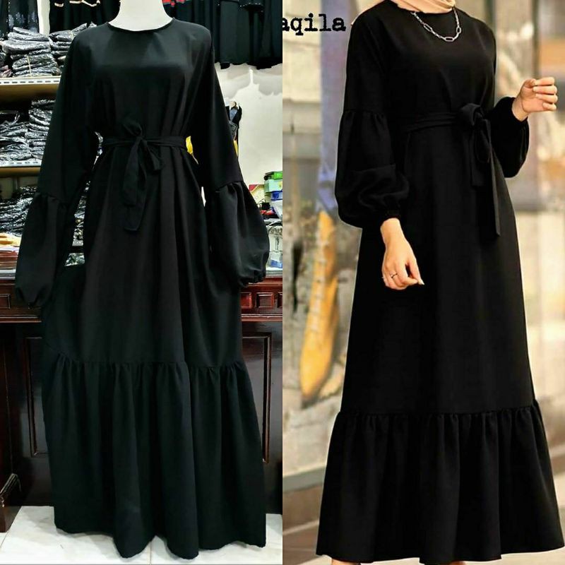 GALLERY EXCLUSIVE ABAYA HITAM AQILA