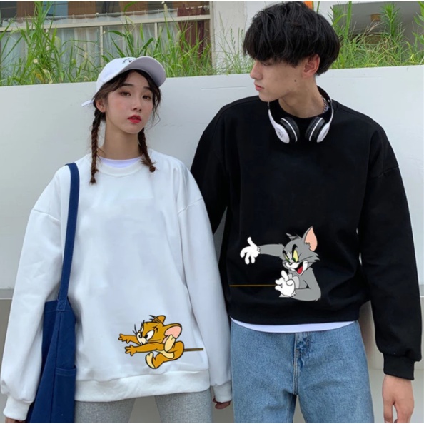SWEATER Big Size Basic Sweater TOM & JERRY Couple Lucu (Sablon) S - XXXXXXL (6XL)/Pria & Wanita Prem