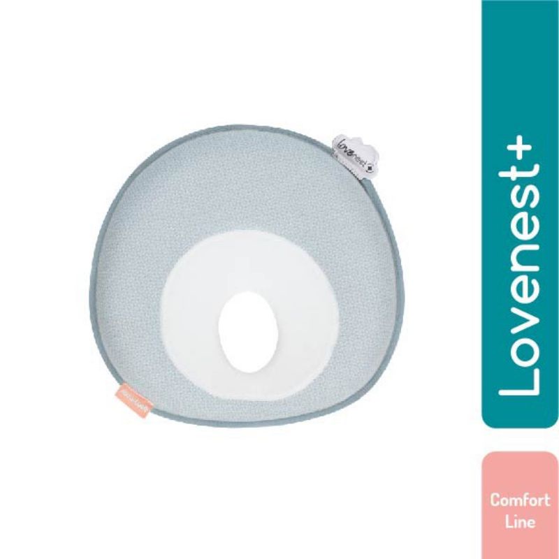 Babymoov Lovenest Plus Grey &amp; Fresh Mozaic Head Pillow - Baby Moov Lovenest+ Bantal Peyang Bayi 0-12Bulan