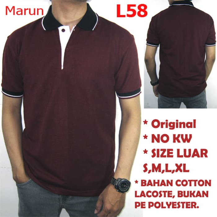 KAOS POLO SHIRT (-COTTON BUKAN PE POLYESTER)- L21 - Hitam- XL
