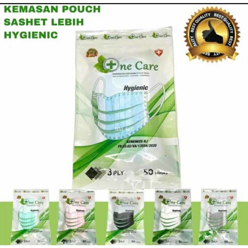 Masker Medis One Care 3ply emboos isi 50 pcs