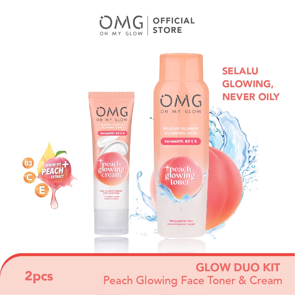 PROMO PAKET OMG Oh My Glow Duo (Peach Glowing Toner &amp; Cream)/OMG/TONER