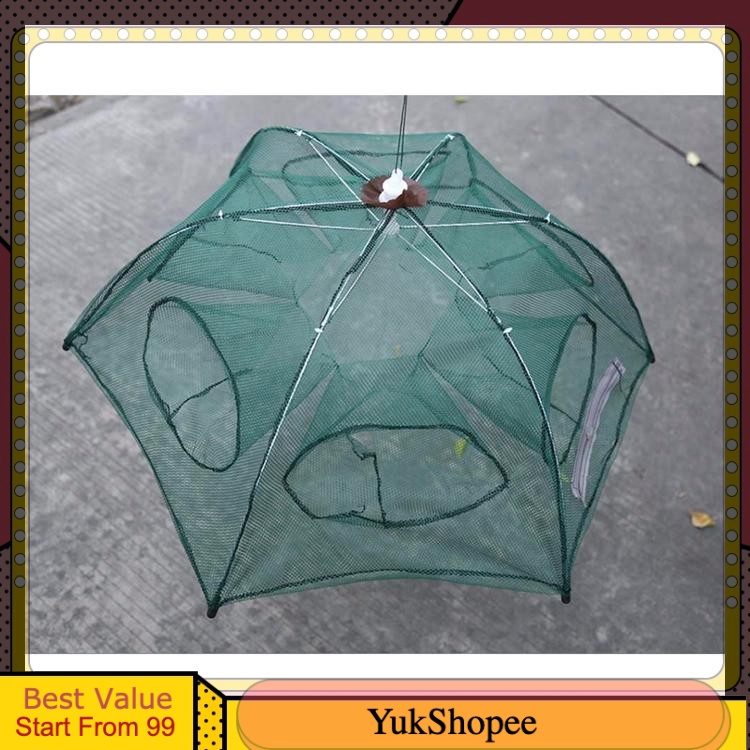 Payung Bubu Jaring Jebakan Perangkap Udang ikan Kepiting Model Payung 6 Lubang