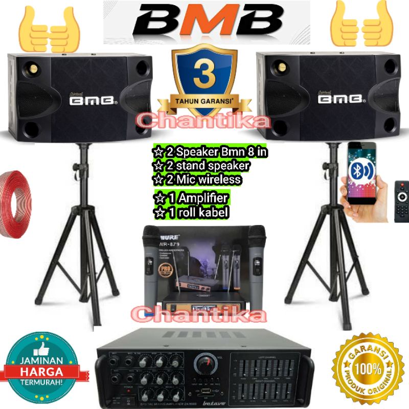 paket karaoke bluetooth set 4 Bmb 8 inch Paketan audio Rumah Home Theater