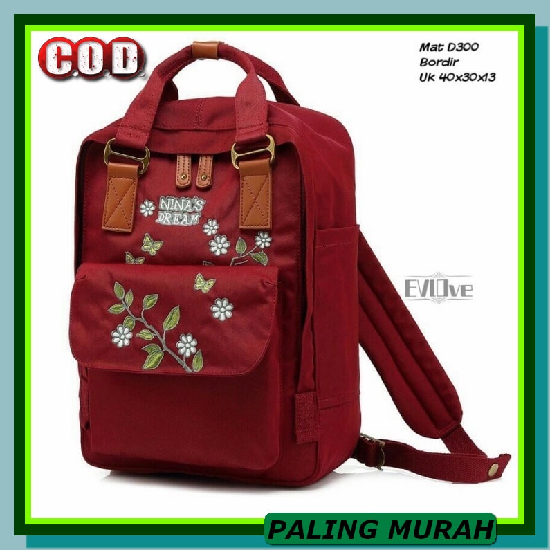 Tas Ransel Mini Jeans Kanvas Lucu Mini Vintage Heejou VP657 Korean Backpack Flowery Tas Ransel Seko