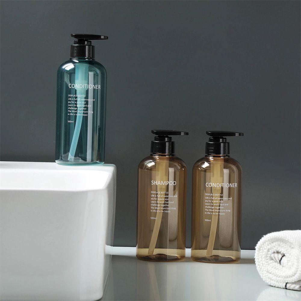 Suyo 3Pcs Botol Dispenser Wadah Botol Lotion Shampoo Reusable Conditioner Set