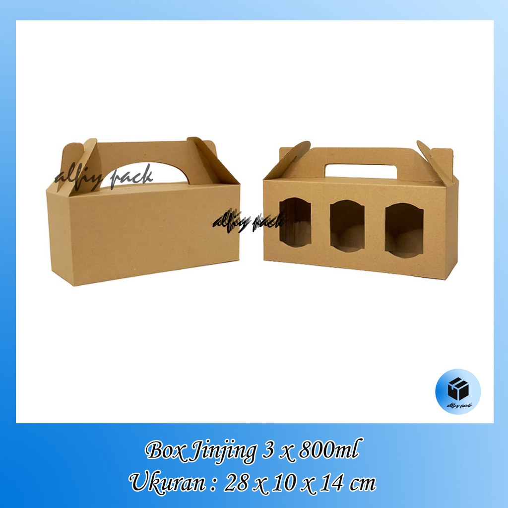 

1pack isi 5pcs DUS TENTENG JAR ISI 3 x 800ml BOX JINJING TOPLES TABUNG 800gr UKURAN 28x10x14 CM GABLE BOX KEMASAN COOKIES PACKAGING HAMPERS / PARCEL KOTAK KARTON EFLUTE WINDOW