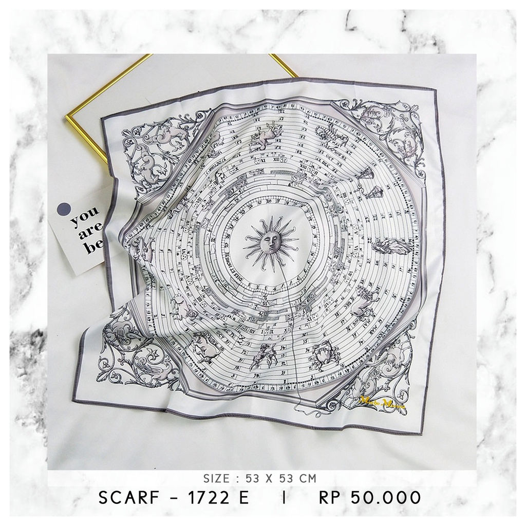 SCARF / SYAL KOREA / NECK SCARF  (SIZE 53 X 53)-1722 E
