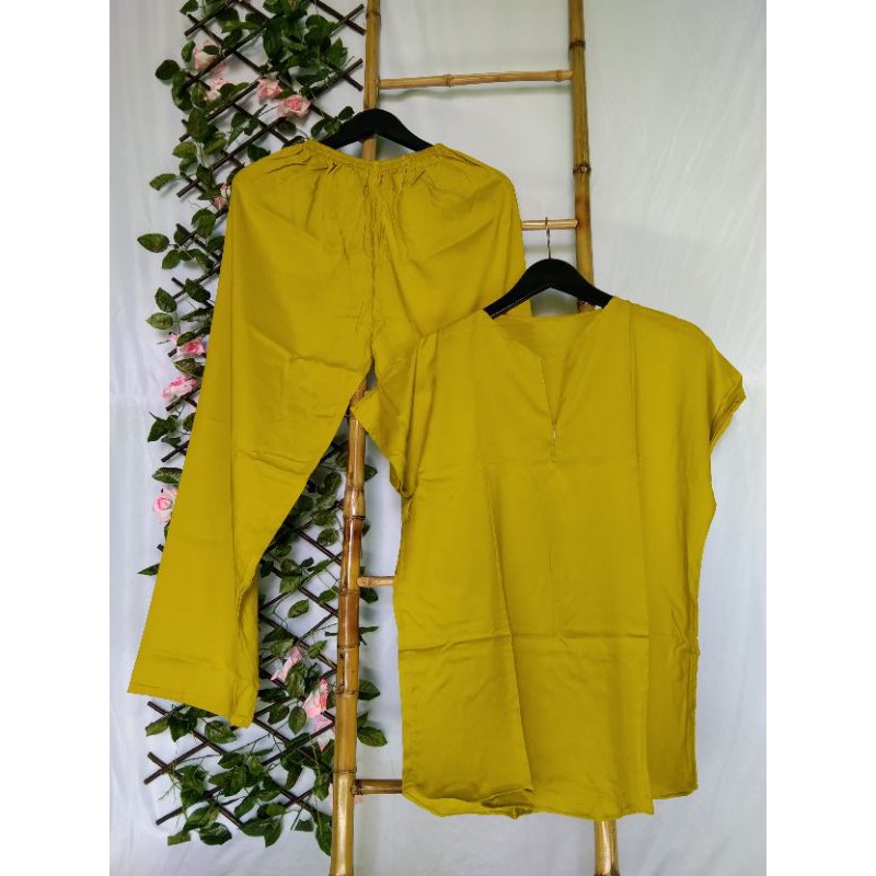 Piyama Busui Setelan Rayon Wanita Kekinian Pajamas Set Ld 120-PJM B. Lemon