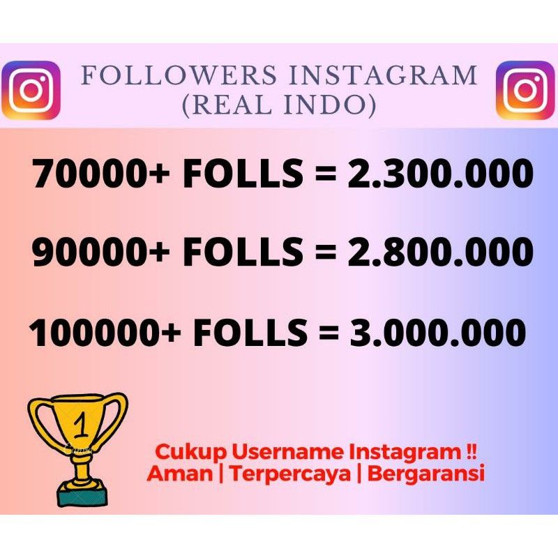 [PROMO] FOLLOWERS IG REAL INDONESIA BERGARANSI!!-2