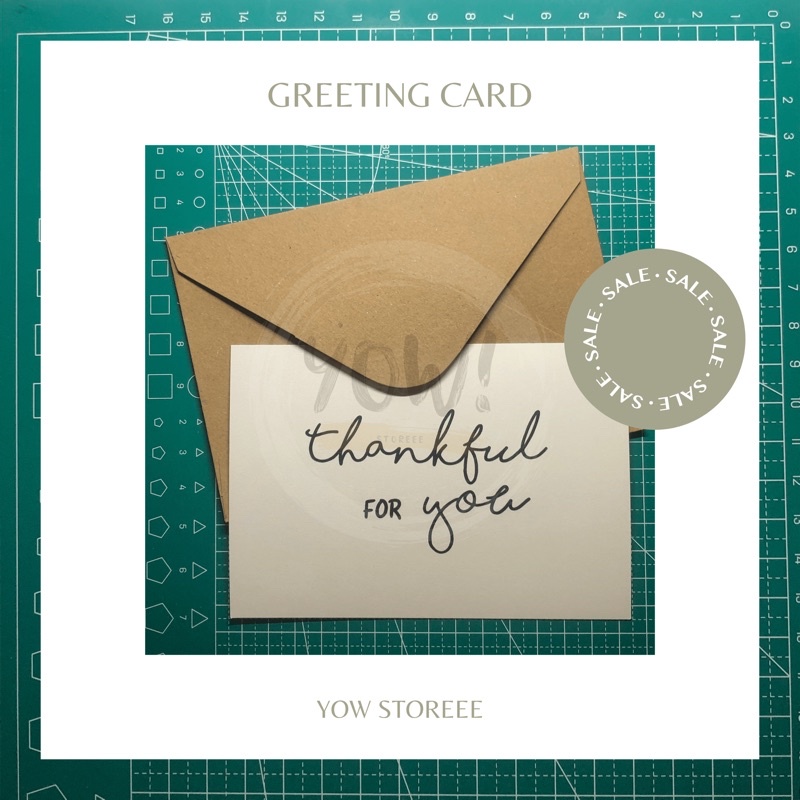 

[YOW CARD] Kartu Ucapan dengan Amplop Kraft Coklat / Greeting Card with Brown Kraft Envelope - Thankful for You / Thank You Card / Token of Appreciation Edition - YOW STOREEE