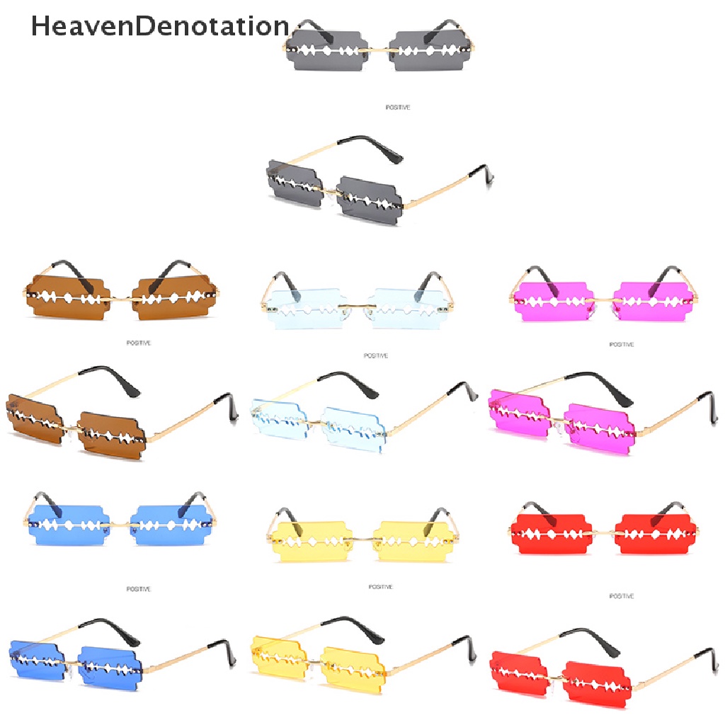 [HeavenDenotation] Fashion Rimless Woman Sunglasses Vintage Unique Frameless Steampunk Eyeglasses