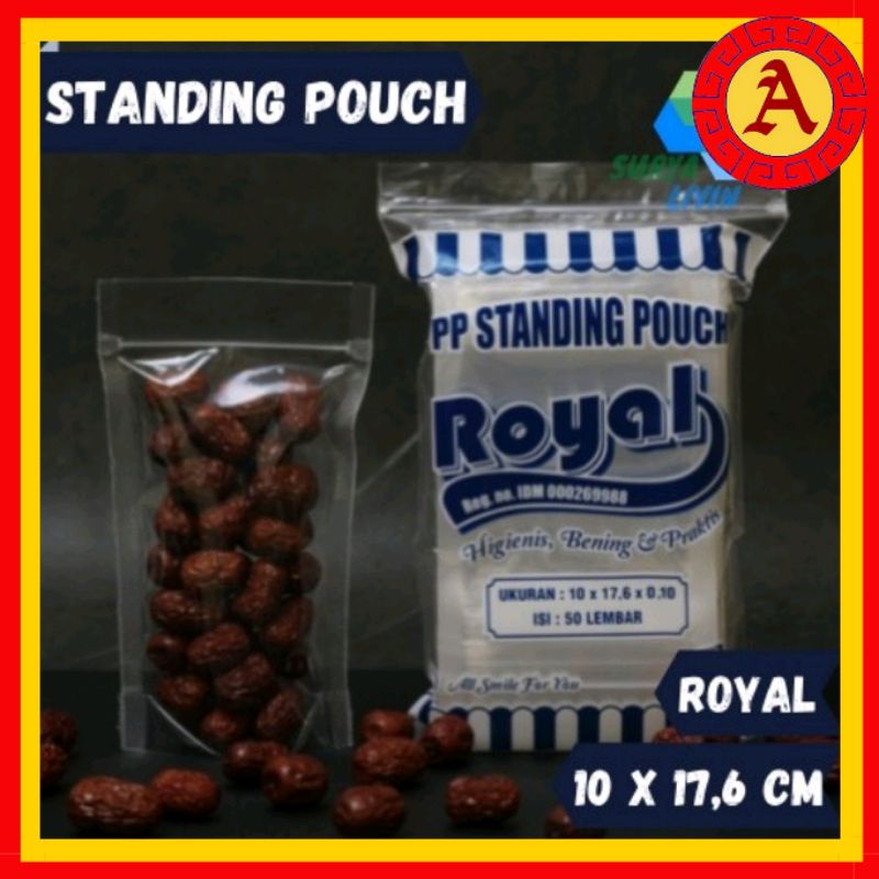 PP Standing Pouch Royal Uk. 10x17 0,12/ Plastik Klip / Standing Pouch 10x17 / Double seal || ASENDO