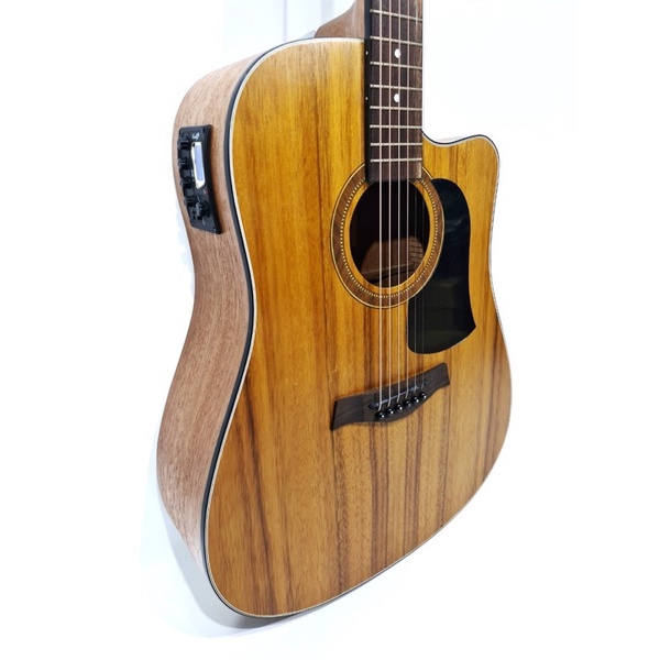 Gitar Akustik Elektrik Merk Camwood Original Seri IWC-243 NSK Jumbo Senar String Trusrod Jakarta