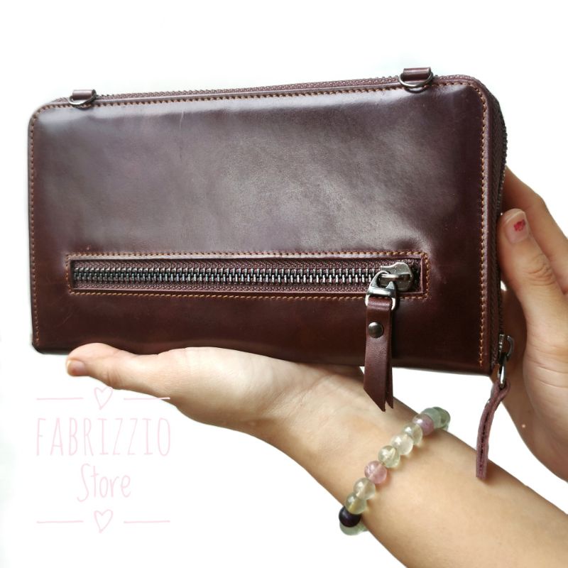 dompet wanita slinger | dompet selempang kulit asli