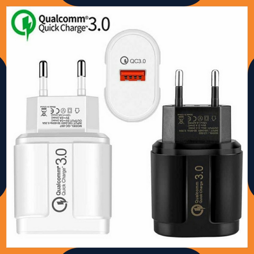 [COD] KEPALA ADAPTOR CHARGER QC 3.0 FAST CHARGING TRAVEL QUICK CHARGER XIAOMI SAMSUNG QC007 ORIGINAL