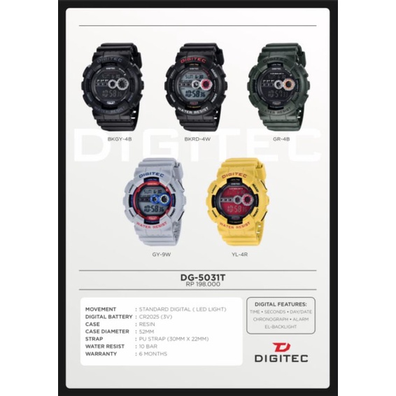 DIGITEC DG 5031 original jam tangan pria Digitec 5031 Digital