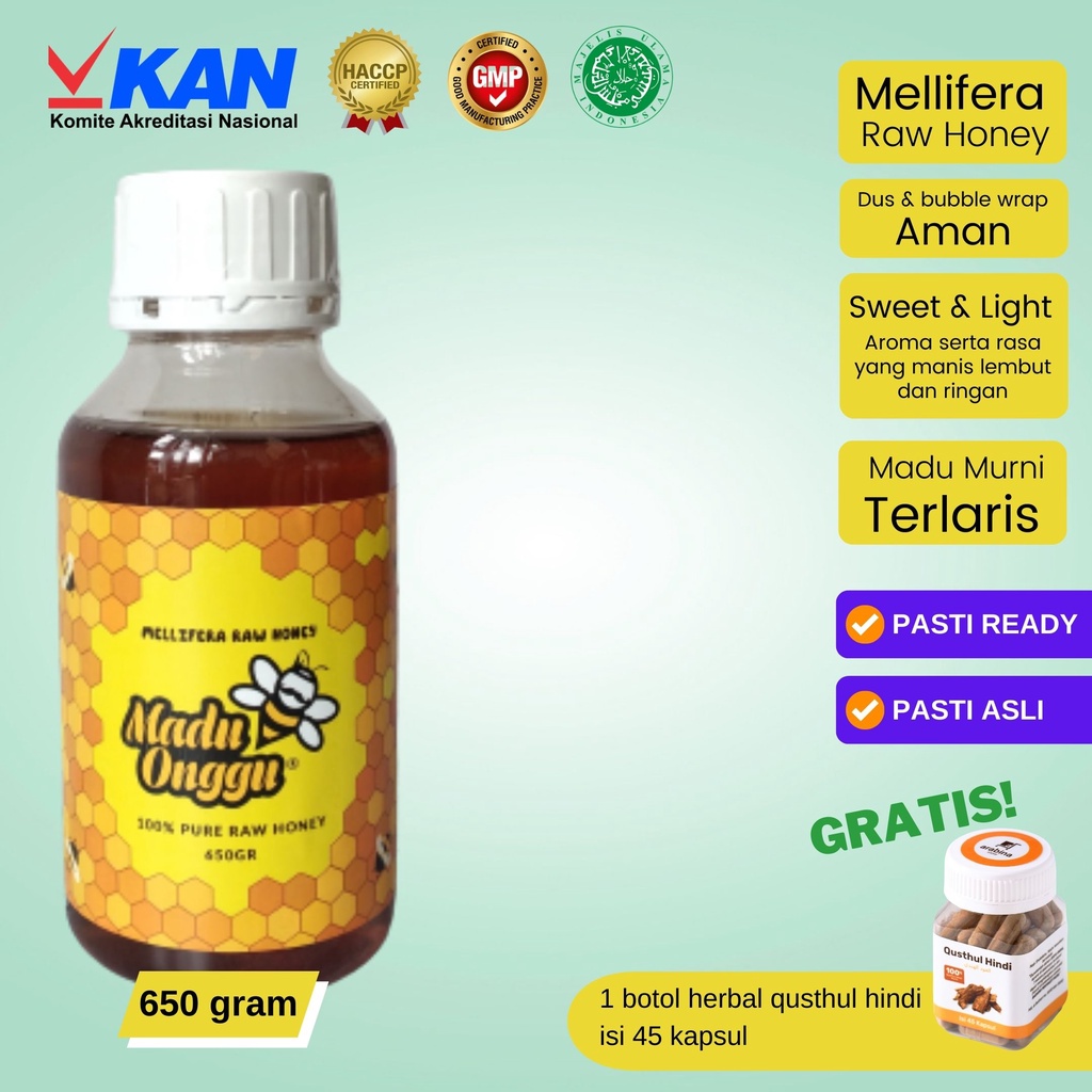 

MADU MURNI MELLIFERA RAW HONEY 650 gram - MADU ONGGU