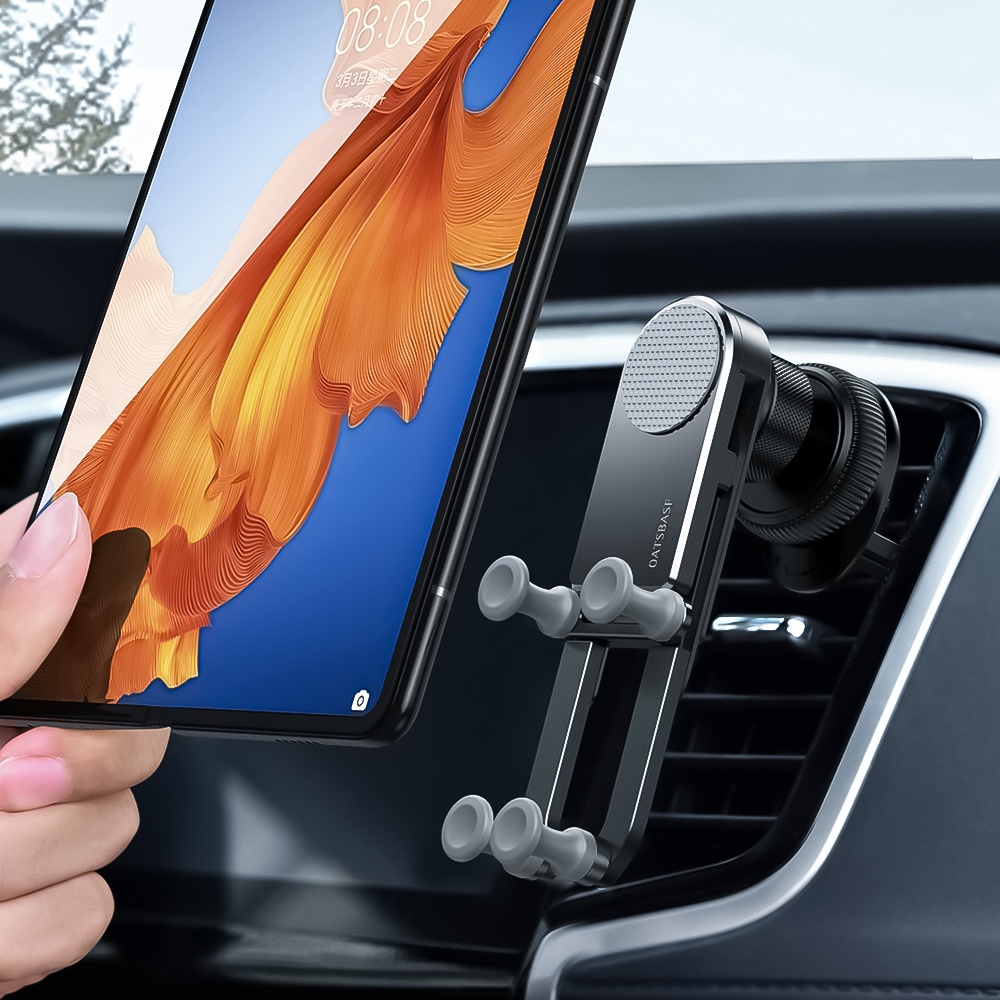 Car Holder Air Vent Adujstable Untuk iPhone Samsung Galaxy Z Lipat 3 Z Lipat2 Samsung S21 Xiaomi Tablet Phone Stand Gravity Telepon Mobil Logam Tertentu Foldable Air Outlet GPS