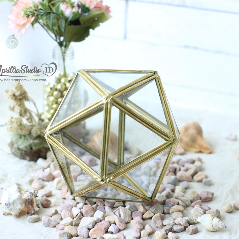 Kotak Perhiasan | Ringbox Terarium Ball Dimension UK 13x13x13 cm