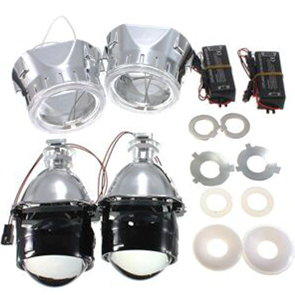IMPORT H1 H7 H4 Mini 2.5 inch bixenon projector lenses mask shroud double angel eyes car HID