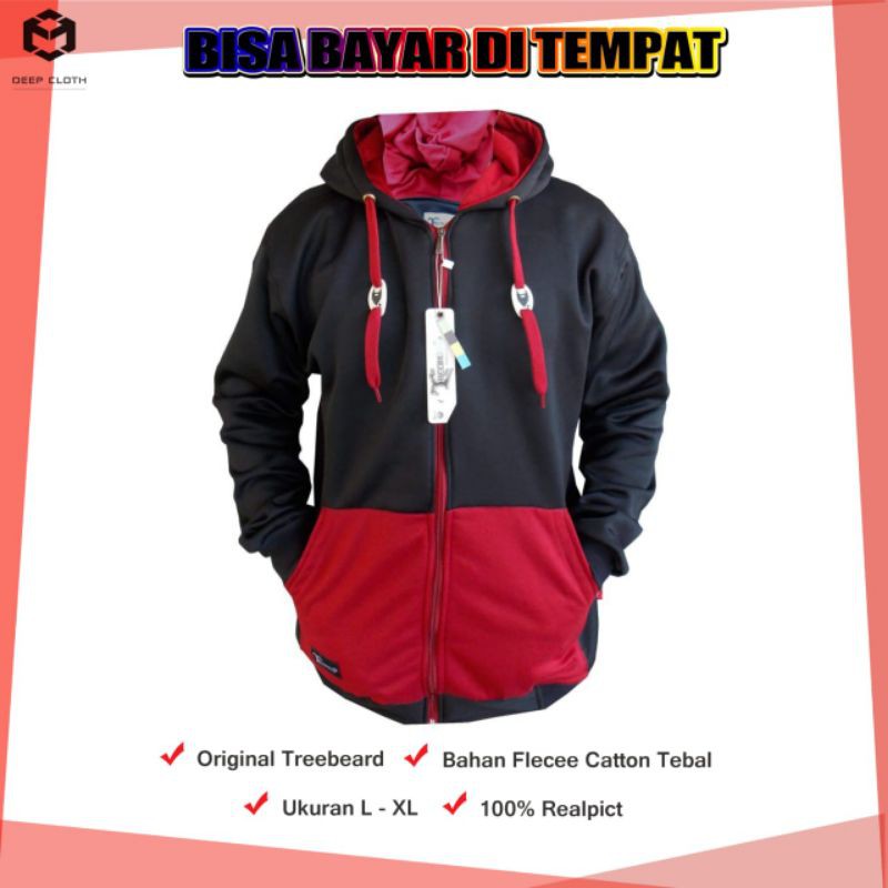 Jaket Pria Hoodie Keren Model Terbaru Bahan Tebal Original Treebeard / Jacket Pria Murah Kekinian