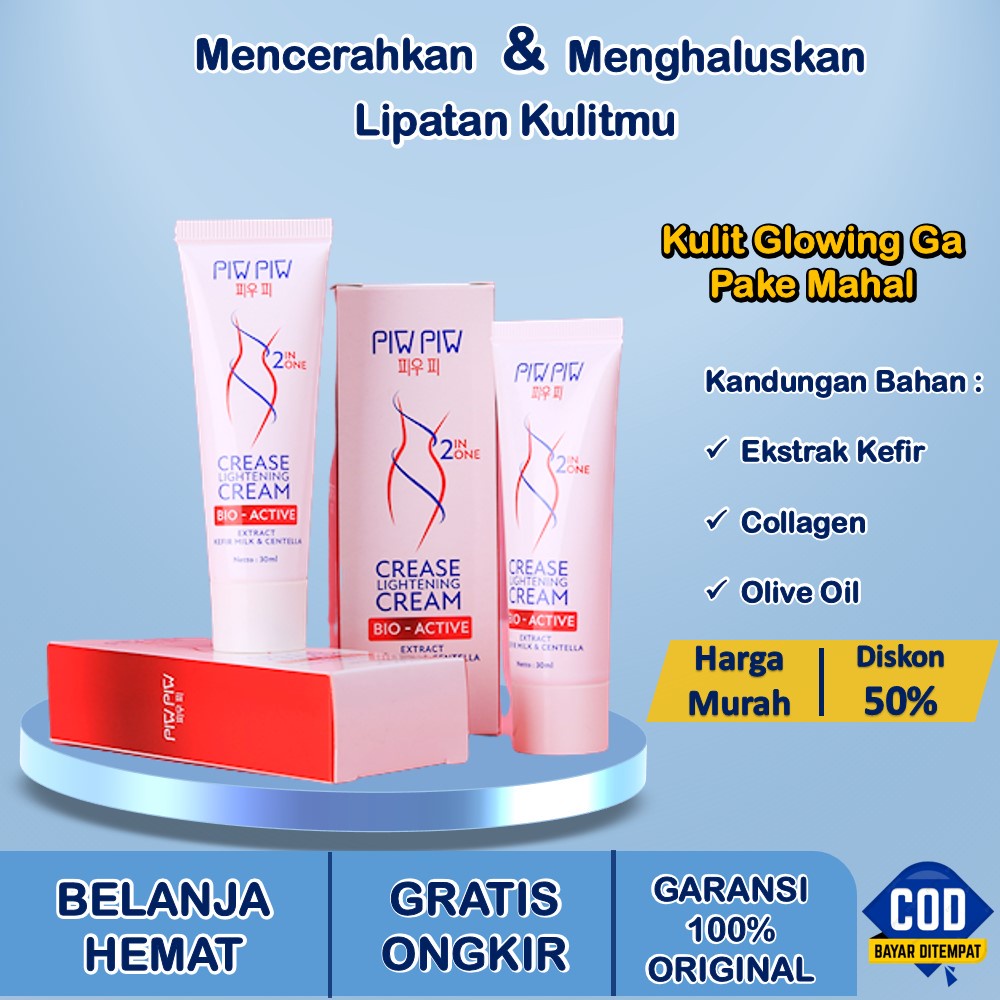 PIWPIW PEMUTIH KETIAK Piw Piw Crease Lightening Cream PiwPiw Krim Pemutih Pencerah Ketiak Selangkangan Lipatan Kulit Ampuh Halal BPOM GARANSI Original