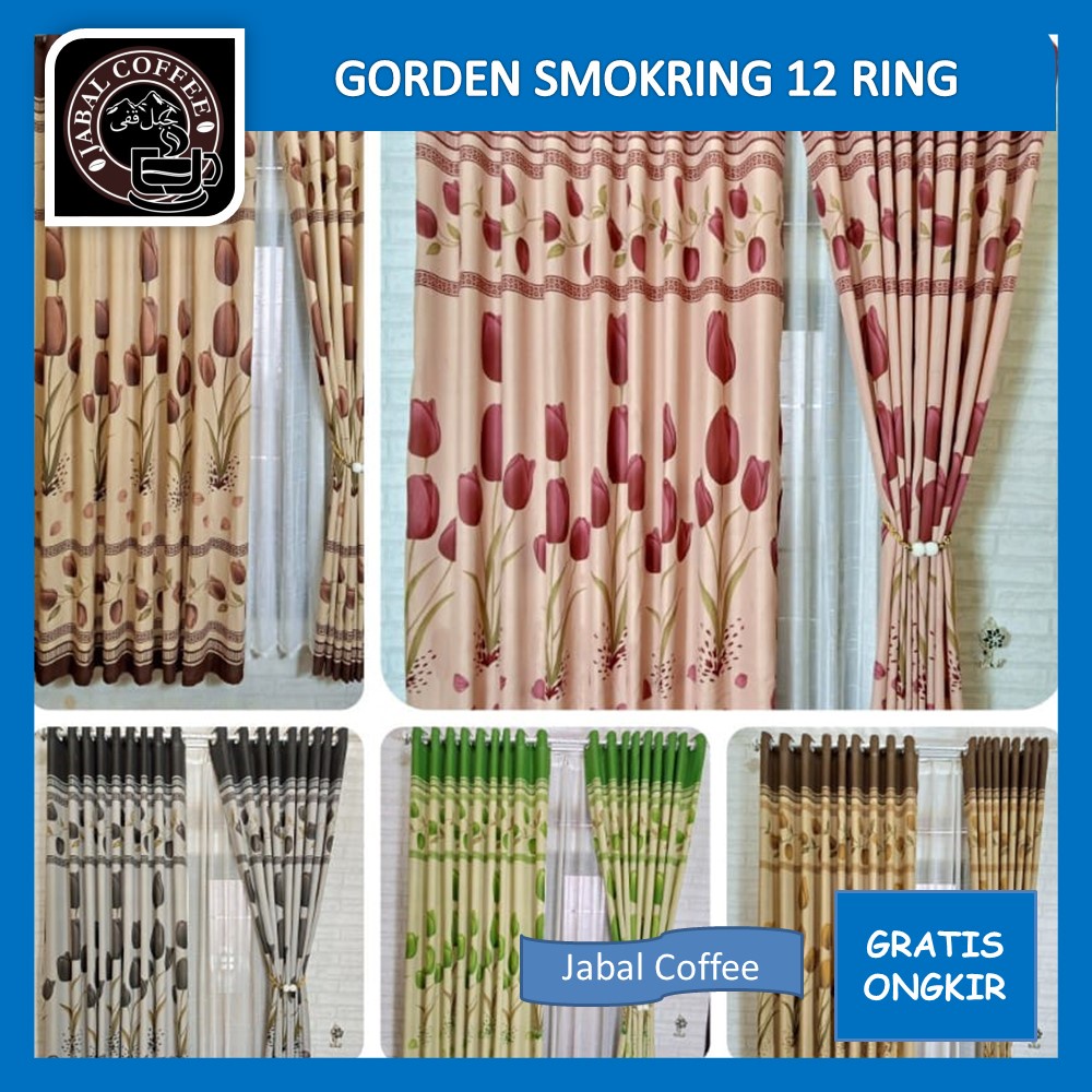 Tirai Gorden Ruangan Rumah / Gorden Smokring 12 Ring