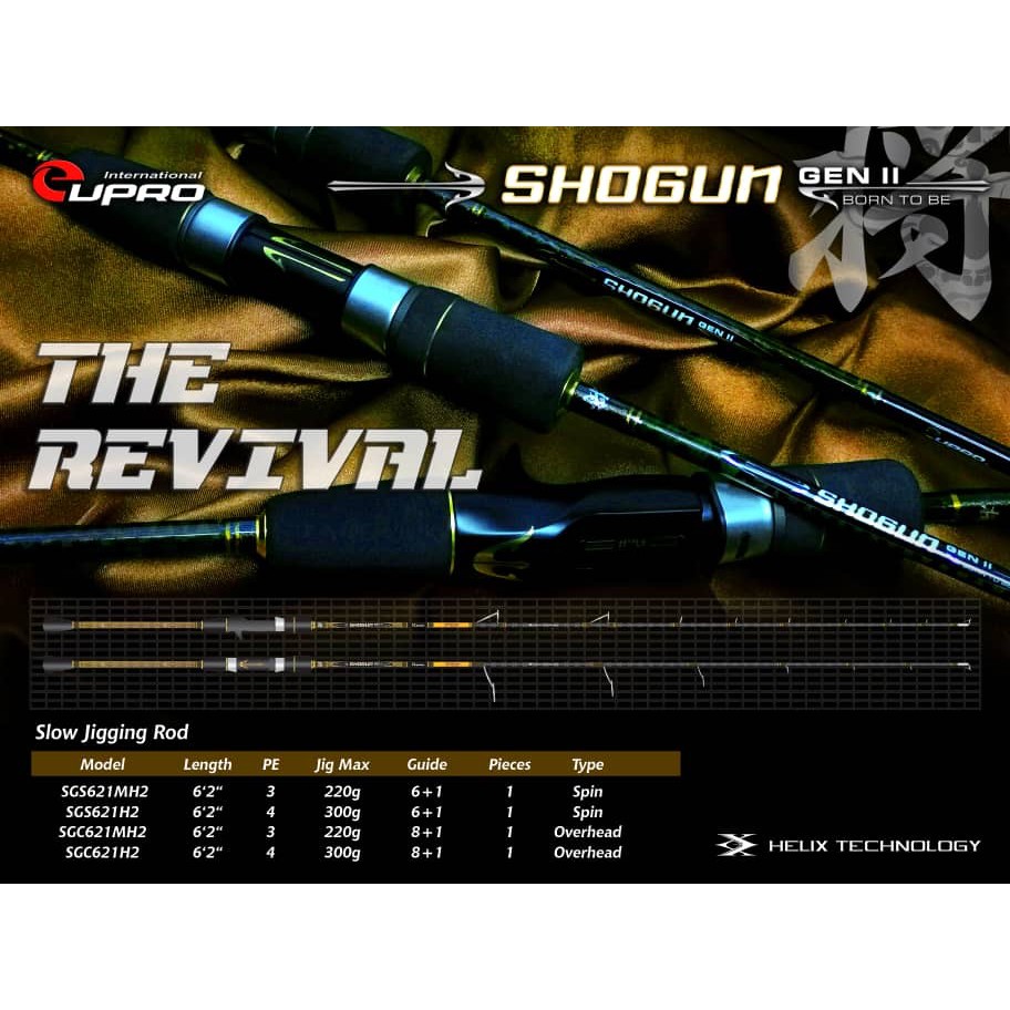 Eupro SHOGUN Gen II Slow Jig Spinning / Overhead Rod (186 Cm) Joran  1 Section