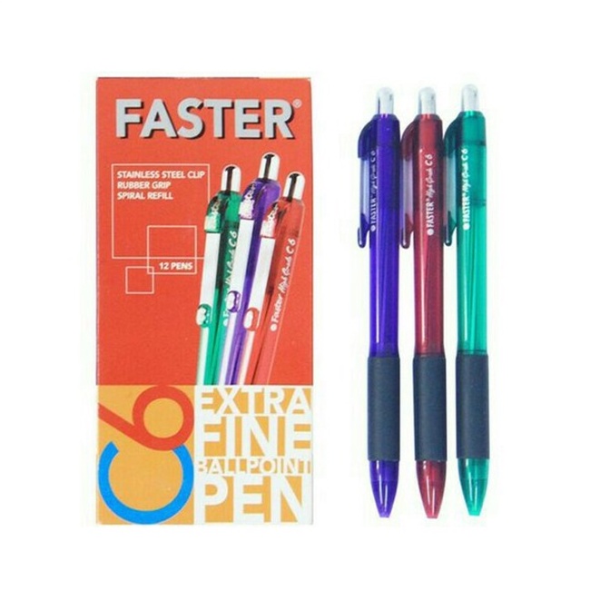 

FASTER Pulpen Cetek C6 Ballpoint Tinta Hitam