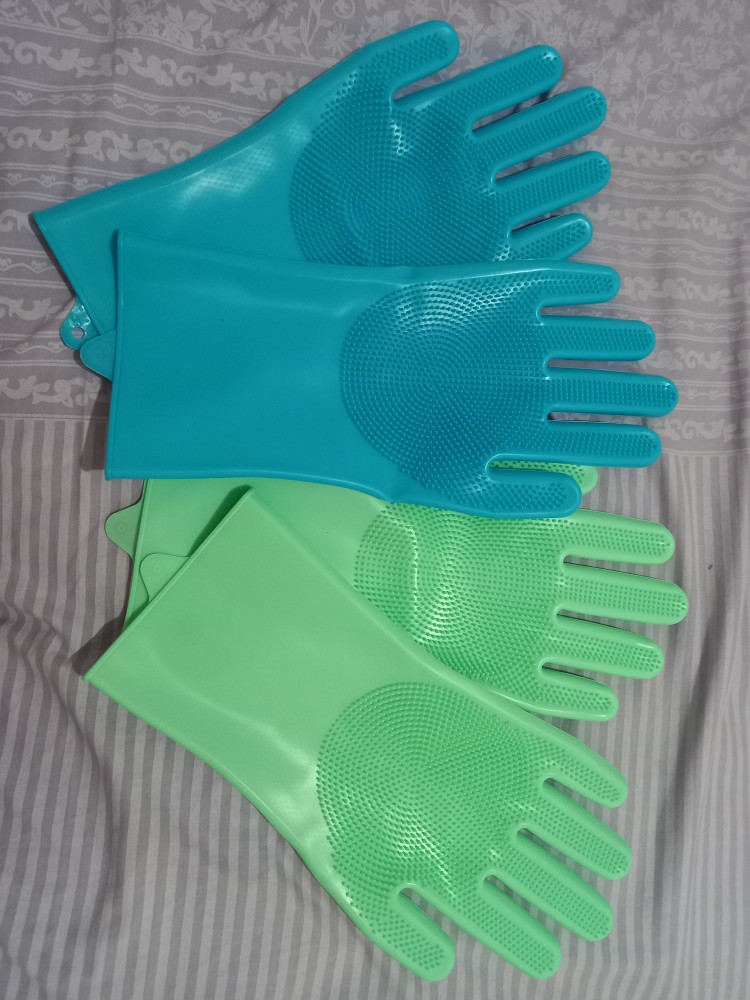 Km-56 Sepasang Sarung Tangan Silikon / Magic Dishwashing Gloves / Sarung Cuci Piring