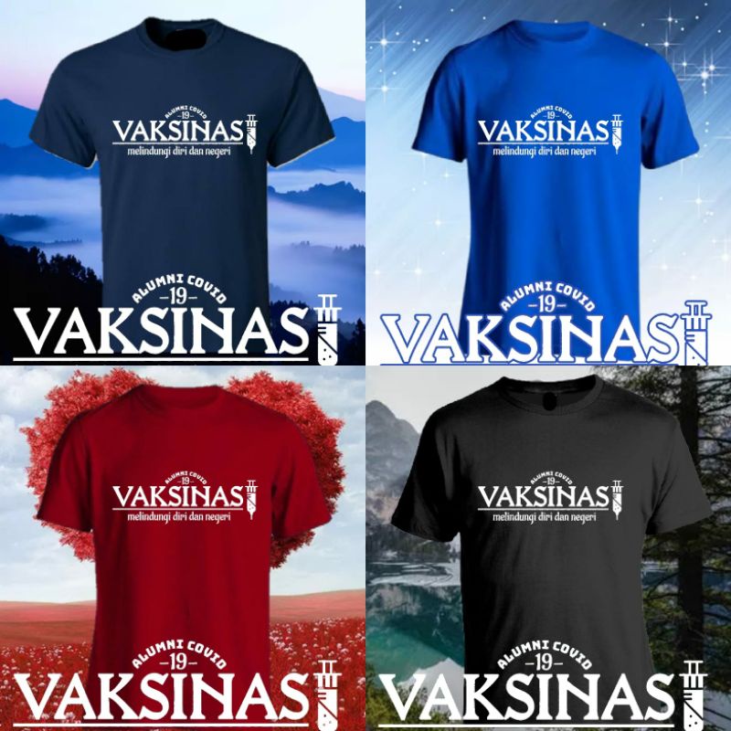 kaos logo vaksin vaksinasi alumni covid 19 / sablon digital polyflex