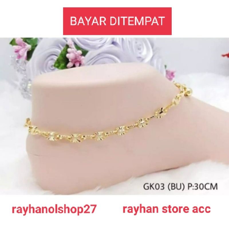 Gelang kaki wanita motif pecah kopi menarik