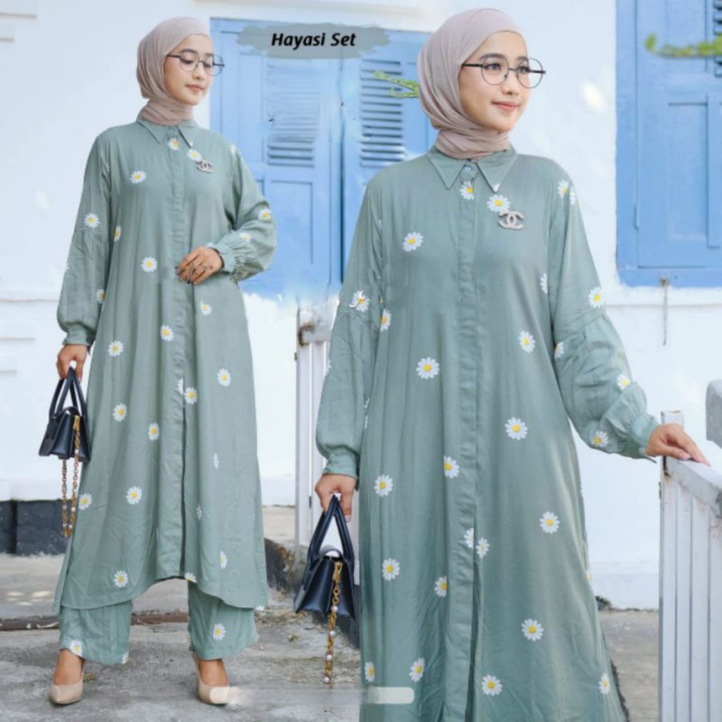 One set Rayon Viscose Busui Ld 100 - 110 Motif Kekinian-HAYASI LONG LD100