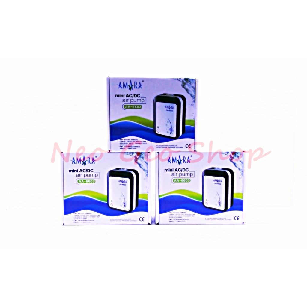AMARA Mini AC DC AA 6603 AA6603 mesin Aerator pompa angin udara Airpump Aquarium Aerator