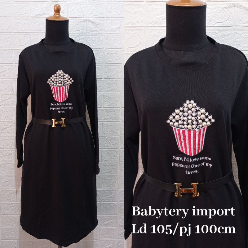 HANA LONG TUNIK KAOS PREMIUM/MIDI DRESS KAOS