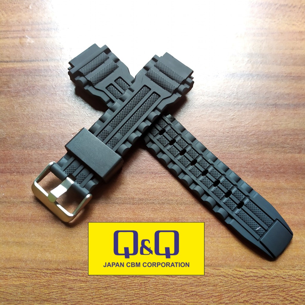 Tali jam tangan tali karet Rubber strap Jam QQ Q&amp;Q M147 Hitam.