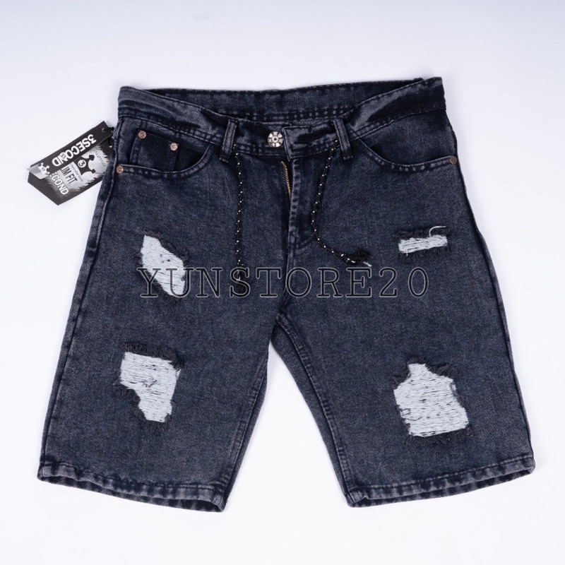 Celana Jeans Pendek Pria Sobek High Quality Size 28-33 Celana Pendek Jeans Sobek Pria Premium Original