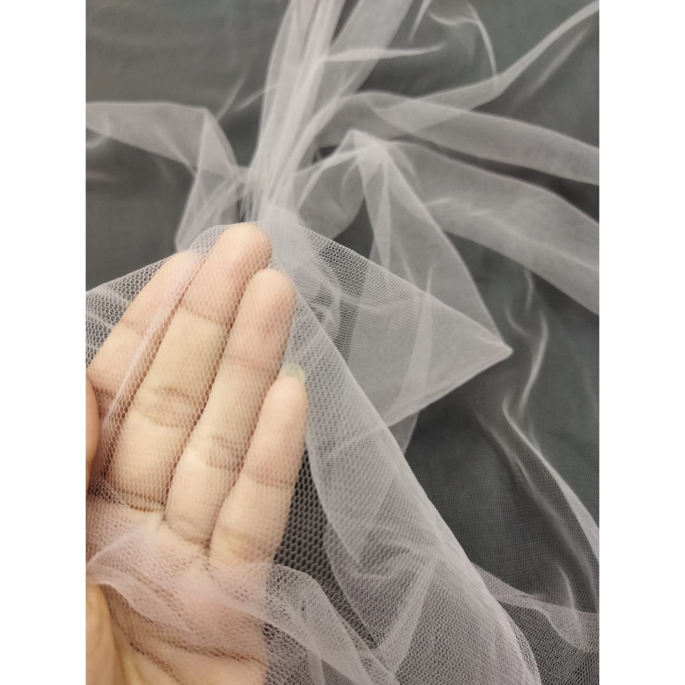 tulle bridal polos/tulle polos/tulle kosong/tulle fail/tulle halus/tulle kasar/tulle halus/tulle lubang kecil/tulle polos/kain tulle polos/kain tulle/ bahan tulle polos