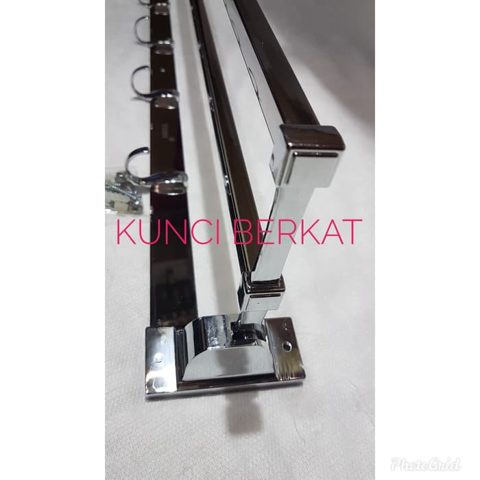 Gantungan Handuk/Rak/Towel Bar 2 baris/Stainless/Minimalis