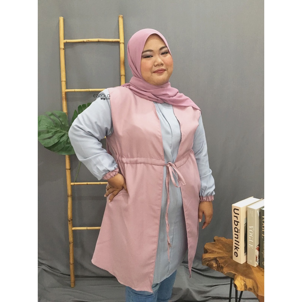 Ezpata Tunik Big Size Jumbo LD 120 Muslim Hijab Resleting Dada Cardi Nempel Terbaru