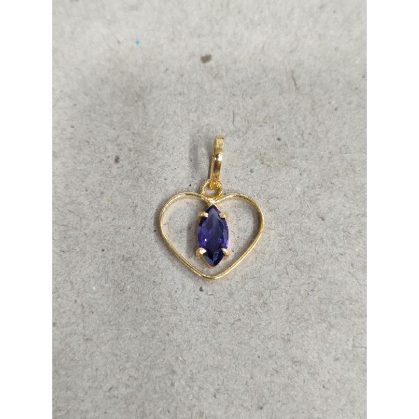 liontin love oval mata ungu 1 gram emas muda