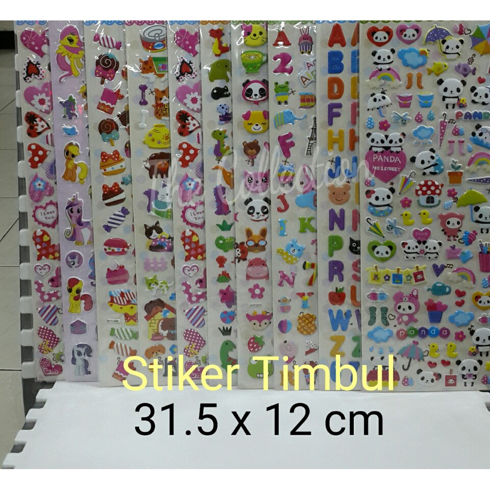 

MN10ST kode VVT 5 lembar Stiker TIMBUL High Quality Anak Souvenir HUT