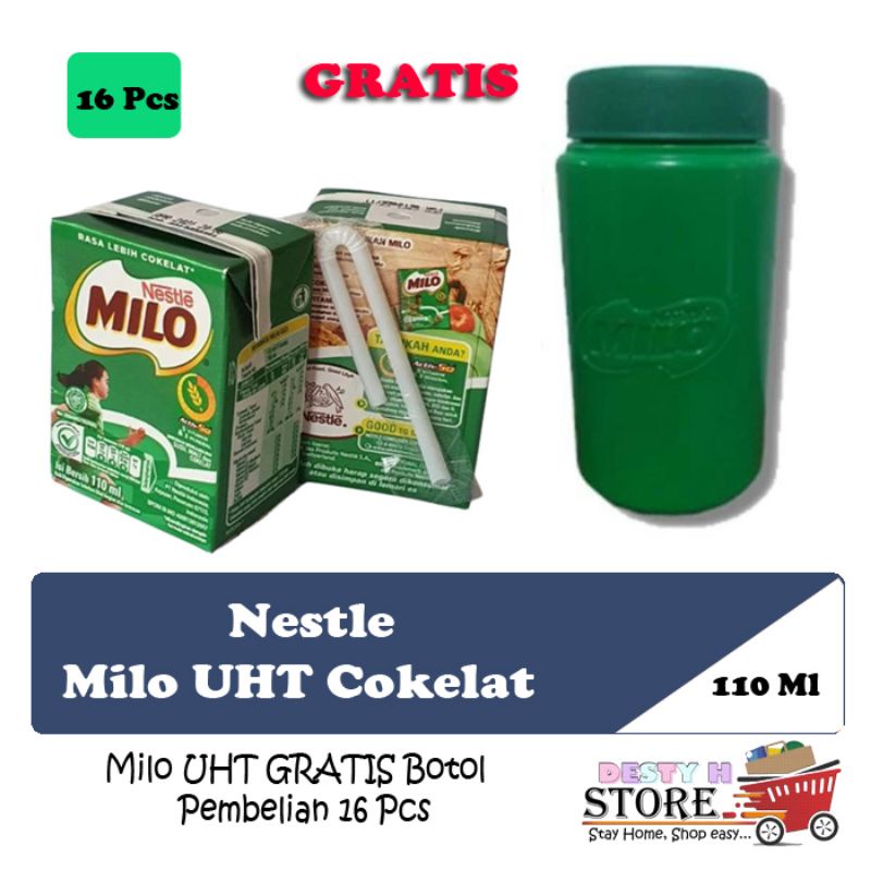 

Susu Milo UHT 110ml Nestle / 16 pcs Gratis Botol