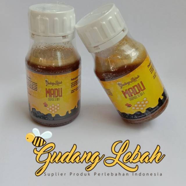 

Madu Asli 3 in 1 (Madu Murni, Beepollen, Royal Jelly) Paket Murah Manfaat Kemasan 350 gram