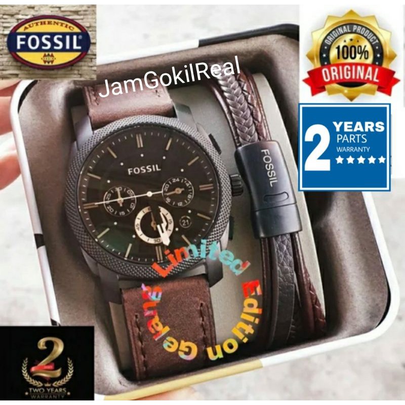 Jam Tangan Fossil FS5251 FS4656 5251 4656 Original 42mm Paket Gelang