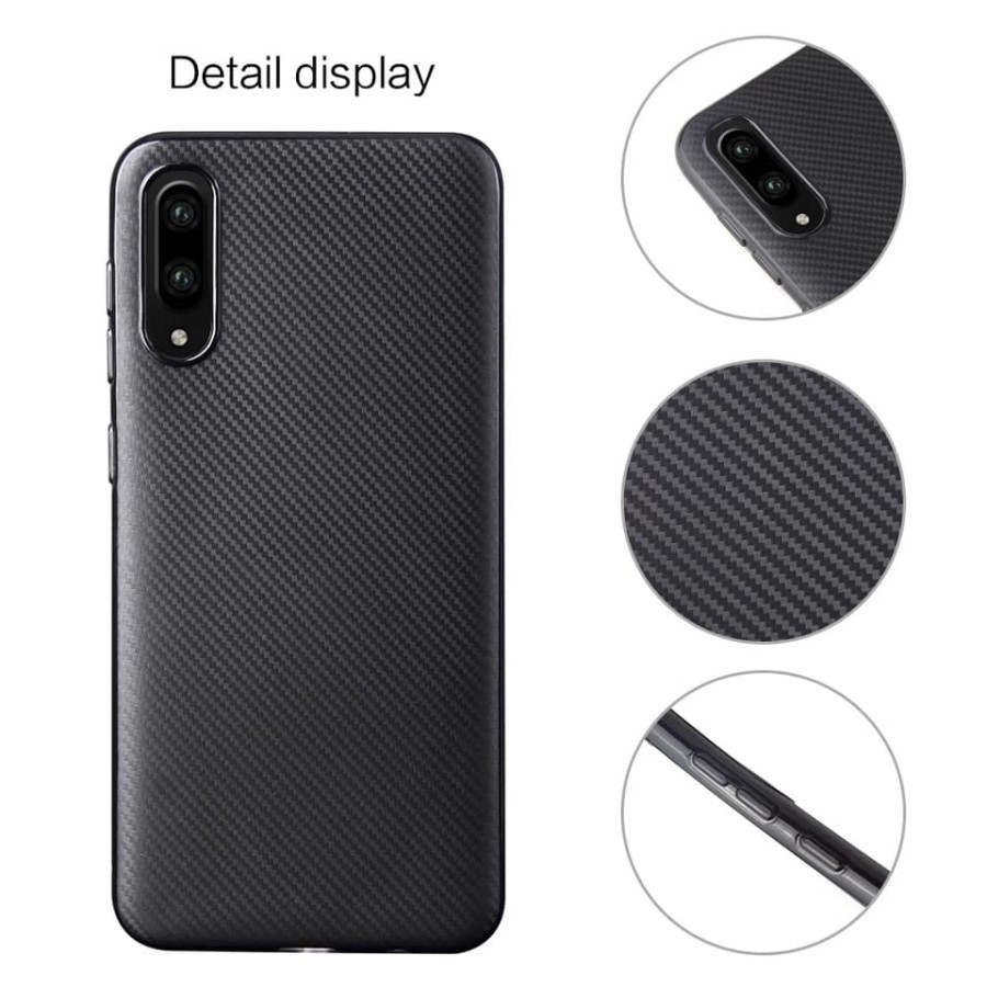 SAMSUNG A10/A20/A30/A50/A70 CASE SOFTCASE SLIM FULL CARBON CASE SIILIKN HITAM KARBON