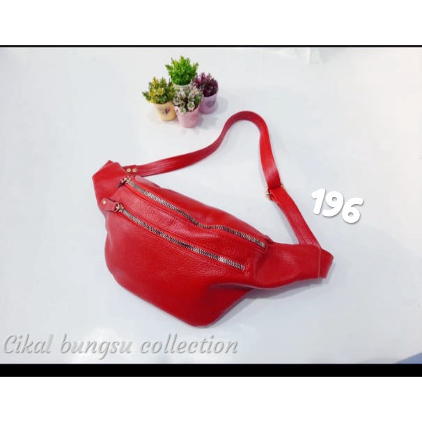 Tas pinggang wanita - Tas waist bag kulit asli - Tas papirut mdl 196